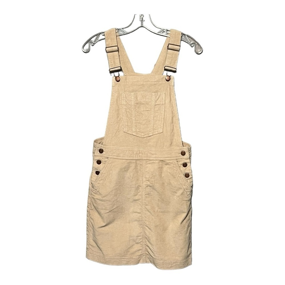 Boden Corduroy Pinafore Dress Beige Size 8 Tan Overalls Mini